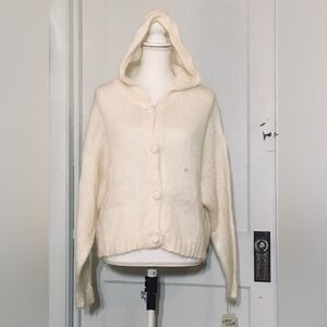 Esprit Mohair Cozy Cream Hooded Women's Sweater